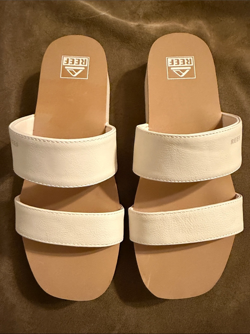 Reef Women's Cream Double Strap Slide Sandals